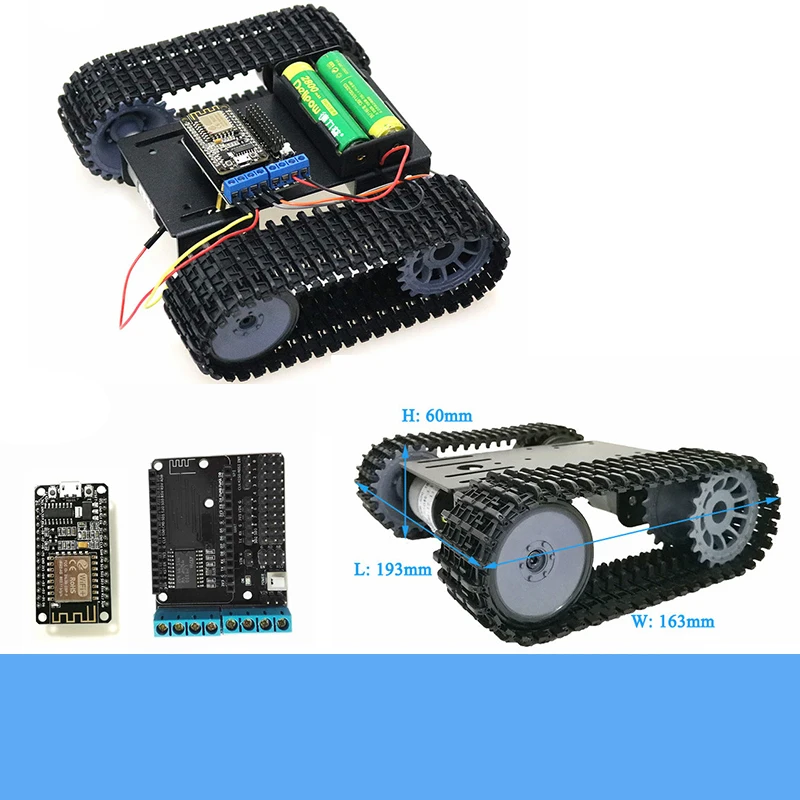 Беспроводной Wi-Fi управляемый Смарт rc Танк шасси TP101 металлический Роботизированный+ NodeMCU контроллер комплект 12 В DC мотор игрушка DIY для Arduino
