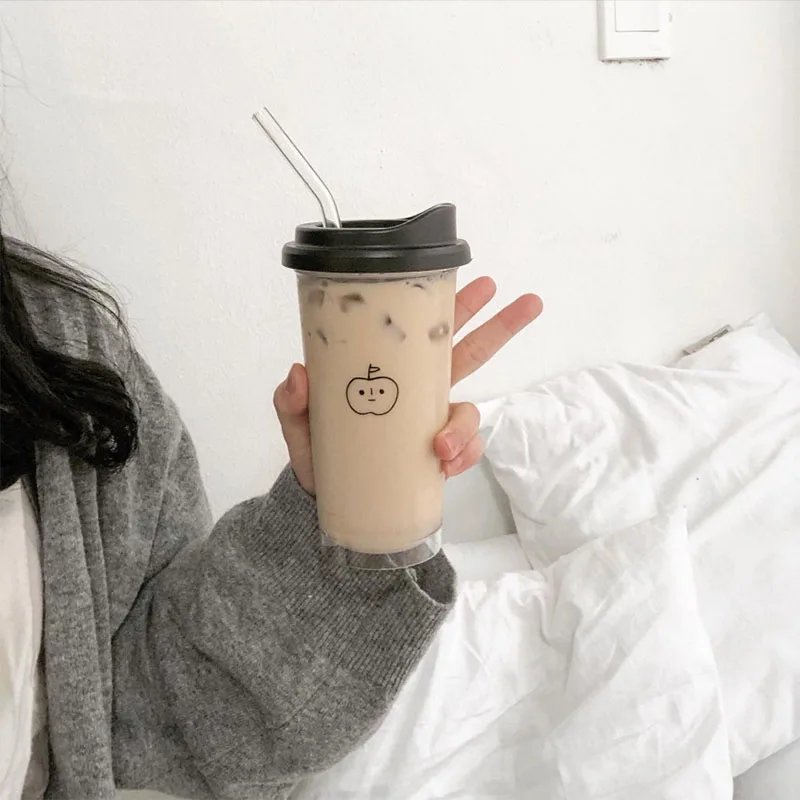 Kawaii Plastic Water Bottle water bottle sports water bottle sports bottle stainless steel water bottle plastic water bottle for Juice Milk Tea Coffee Tritan School Leak-proof Drinking Bottle Portable Creative Cups BPA Free