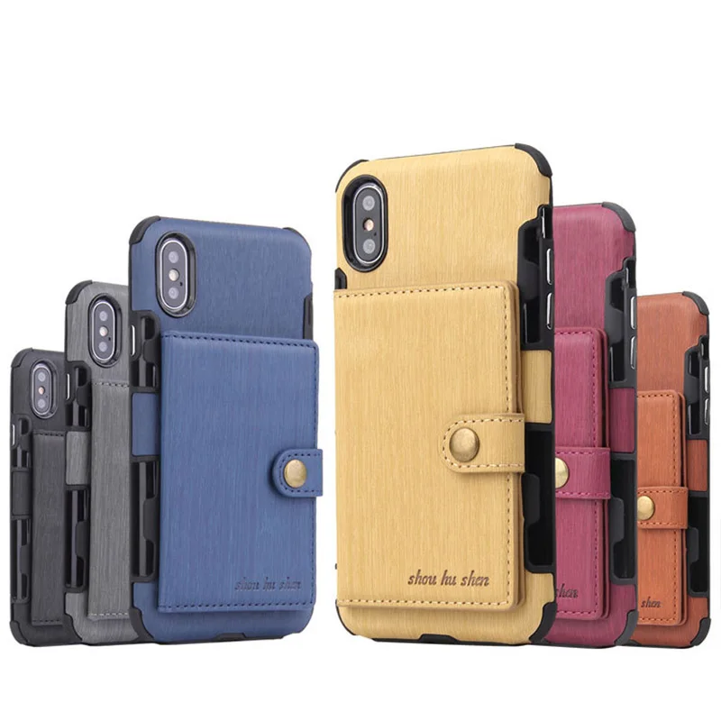 Кожаный чехол для телефона в стиле ретро iphone xs/xr/x/xs 6/7/8 Plus держатель карт