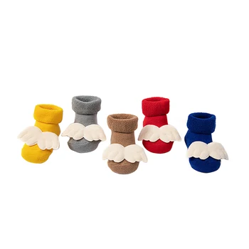 

Newborn Baby Floor Socks with 3D Wings Decoration Thicker Loops Skin-friendly and Non-slip Keep Warm Winter Clothing Accessories