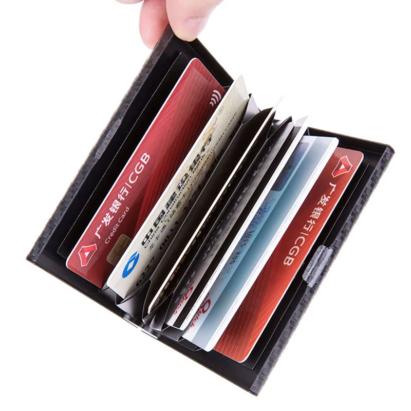 Super Light RFID Anti-Scan Card Box Case Aluminum Carbon Fiber Men Housekeeper Card Holder Wallet Women Fashion Cover Bag