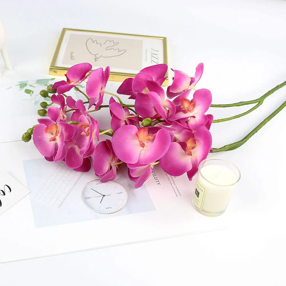 silk orchids stem artificial orchid purple orchid artificial flowers centerpiece (8)