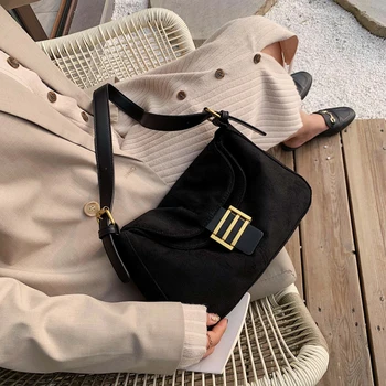 

Bags for Women 2019 Fashion Solid Color Suede Leather Crossbody Lady Shoulder Messenger Bag Female Travel Handbags and Purses