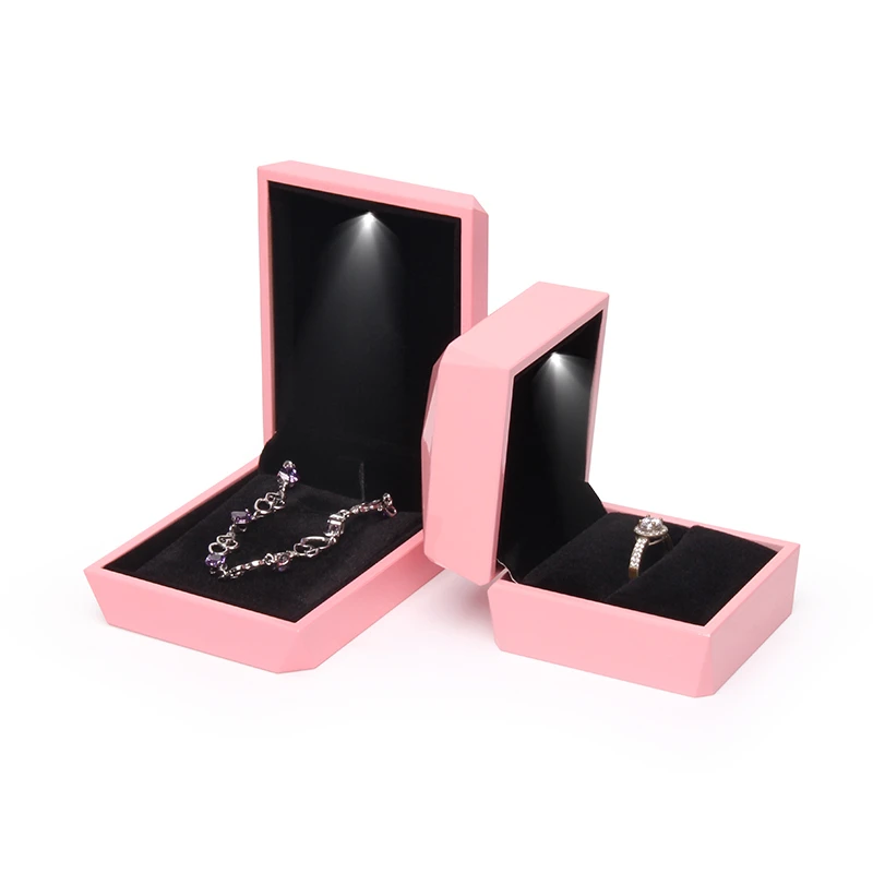 TA MINGREN Diamond Faceted Ring Storage Box Wedding Necklace Display Jewelry Case For Decortion 4 Colors Available ta mingren heart shaped led wedding ring box pendent box with display storage jewelry case velvet lining 6 colors available