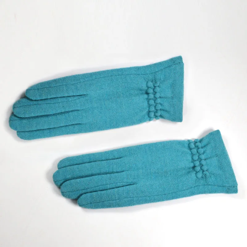 Зимние женские перчатки кашемировые шерстяные новые толстые теплые женские перчатки с сенсорным экраном весна осень мягкие элегантные зимние варежки перчатки - Цвет: Turquoise