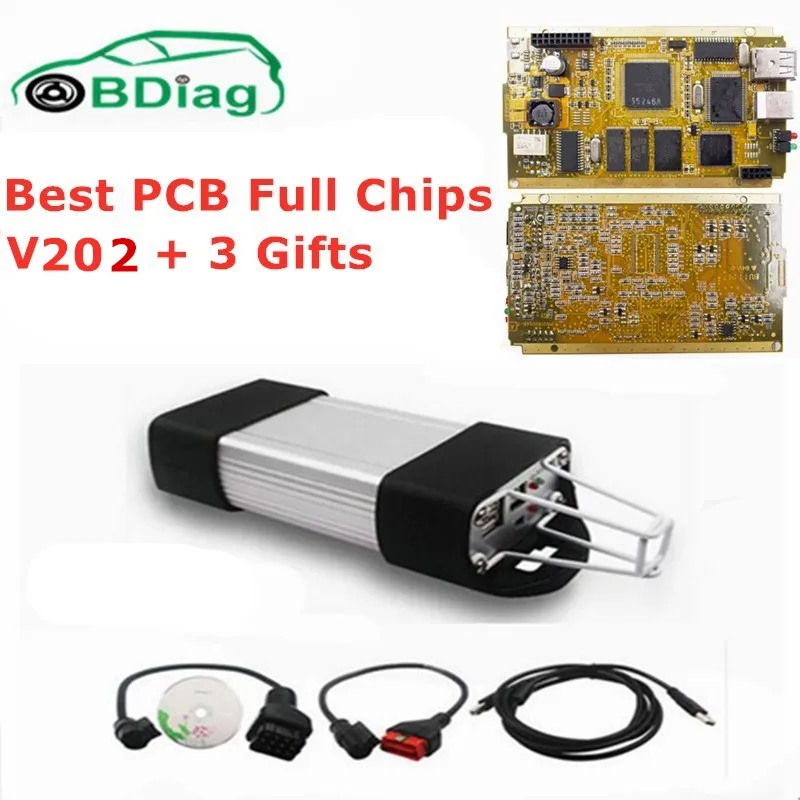 Автомобильный диагностический сканер Can Clip V202 золотистый полный чип CYPRESS AN2131QC OBD2