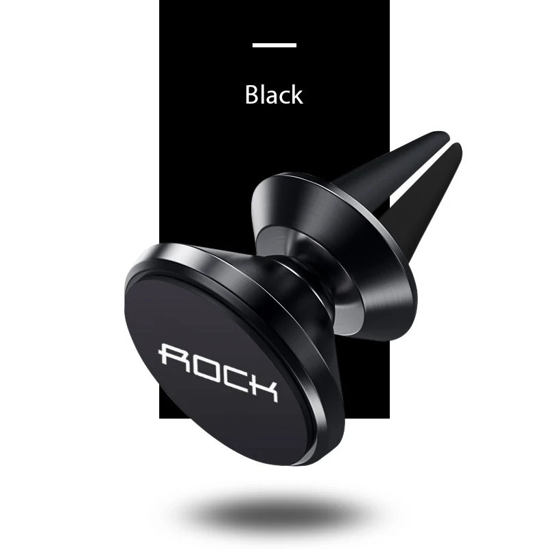 Rock универсальная Магнитная автомобильная подставка для телефона в машину для iPhone X samsung, магнитный держатель на вентиляционное отверстие для мобильного телефона, поддержка gps - Цвет: Air Vent Black