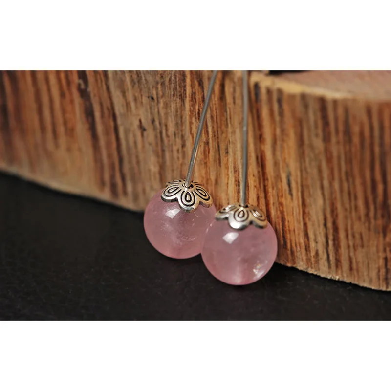 Оптовая Продажа 925 стерлингового серебра натуральный Лапис камень розовый серьги из розового кварца для женщин дамы драгоценные ювелирные