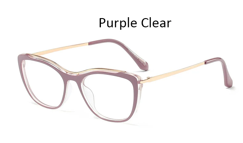 Purple Clear Модные очки, оправа, квадратные оптические линзы для женщин, сексуальная прозрачная компьютерная оправа для очков, Женская оправа для очков - Цвет оправы: Purple Clear