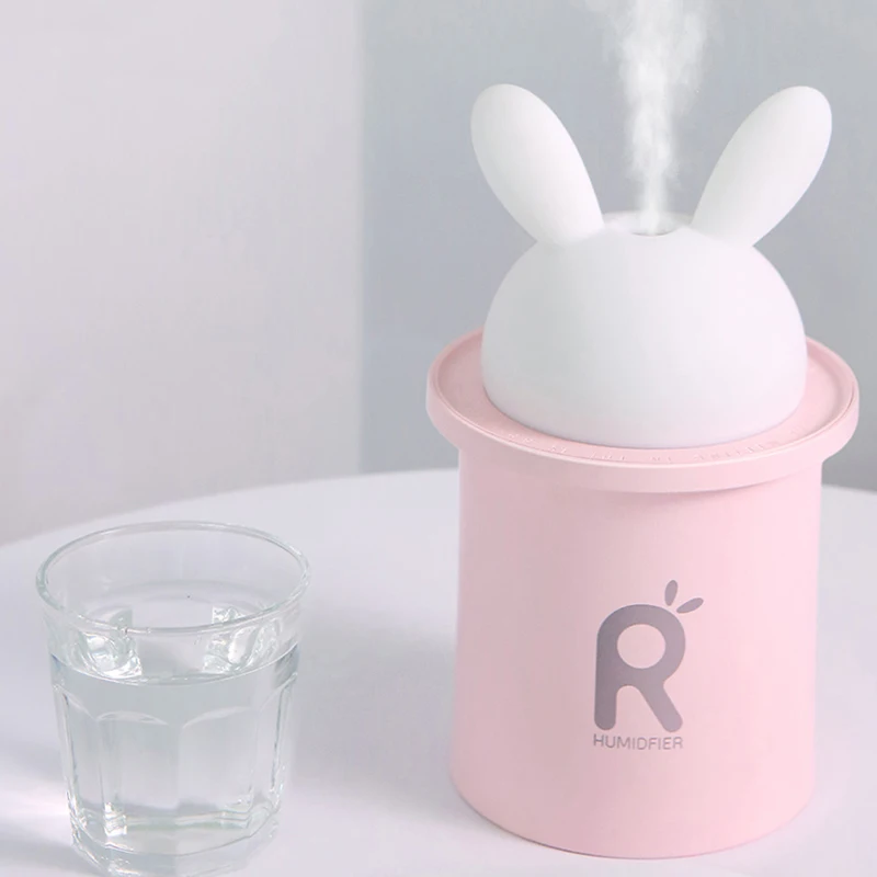 Cartoon rabbit baby ultrasonic air humidifier USB essential oil diffuser LED light car air purifier 250ml cobel