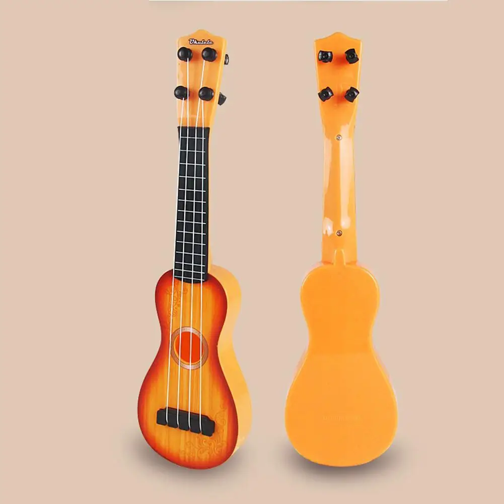 Double Arc Orange Нет 4 струны Детские Пластиковые музыкальные мини-укулеле маленькие обучающие игрушки для детей - Цвет: Double Arc Orange