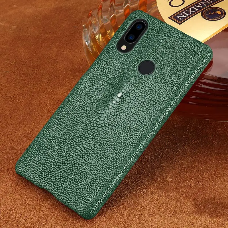 Чехол для телефона из натуральной кожи с жемчугом и рыбками для huawei Nova 3 Nova 2s mate10 pro mate9 Glory V10 Модный чехол - Цвет: Зеленый