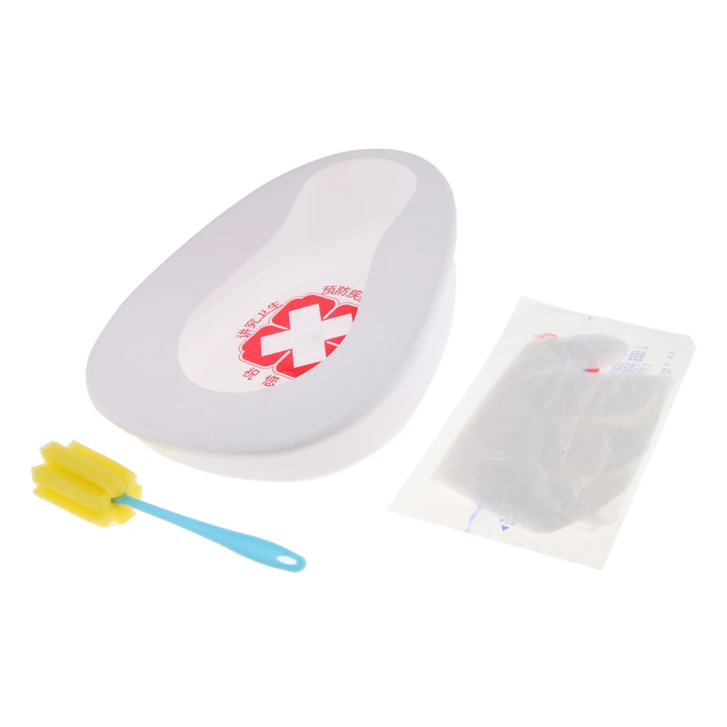 Autoclavable Plastic Bedpan Brush Gloves Set Bed Pan For Elderly Women Men