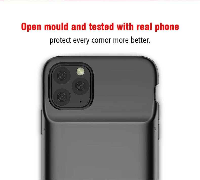Новое поступление 5000 мАч чехол для зарядного устройства для iPhone 11 Pro Max(6,") Внешний Аккумулятор Чехол с полным корпусом защитный чехол с мягкими краями