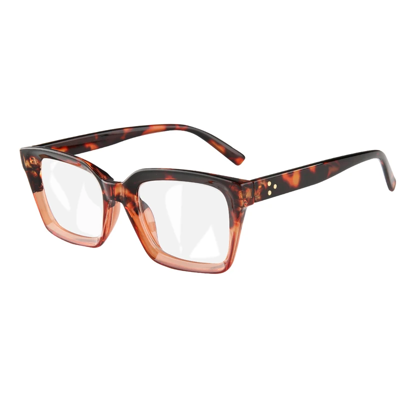 Iboode очки для чтения для женщин и мужчин квадратная рамка пресбиопические очки заклепки считыватель дальний прицел унисекс очки диоптер+ 1,0 до+ 4,0 - Цвет оправы: Leopard