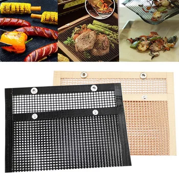 

Non-Stick Grilling Mesh Bag Reusable BBQ Net Bake Bag High Temperature Resistant Barbecue Bag For Electric Gas Charcoal Grill