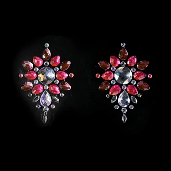 

HOT 1 Sheet Body Paint Crystal Nipple Stickers Bling Sticker Can Be Stick On Festivalgems For Party Makeup 17.5*14cm