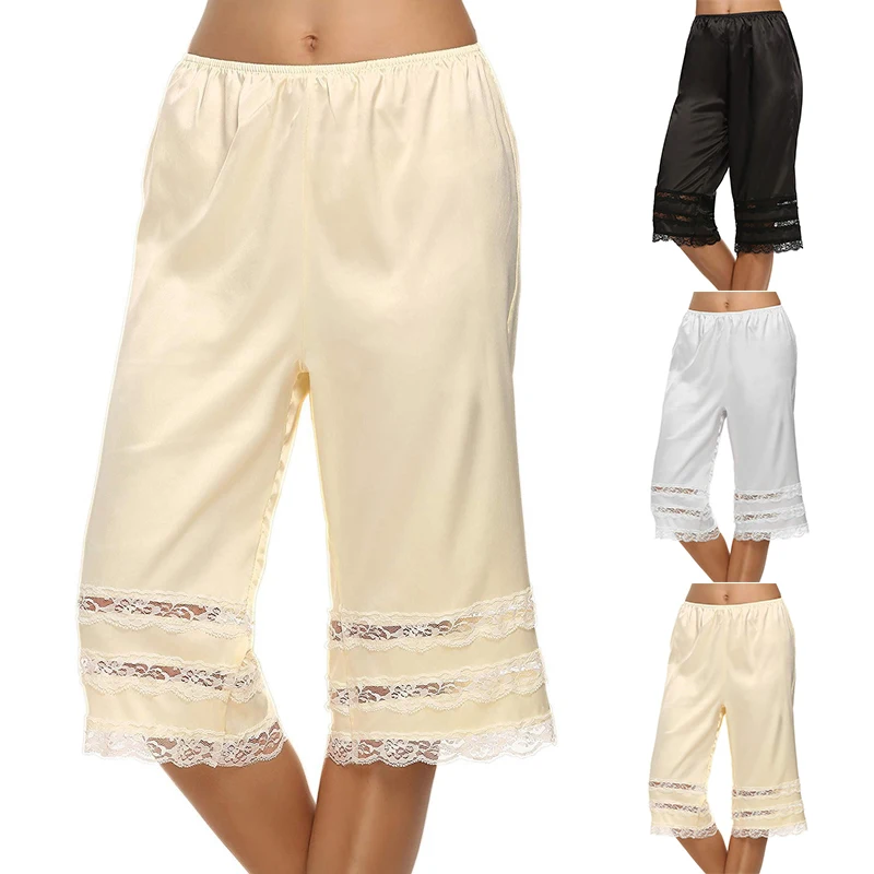 Женские брюки летние повседневные кружевные однотонные штаны для сна средней длины домашние штаны