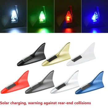 

Adhesive Anti Collision Solar Power Shark Fin Roof Top 8 LED Emergency Car Light Solar Power Shark Fin Emergency Car Lights