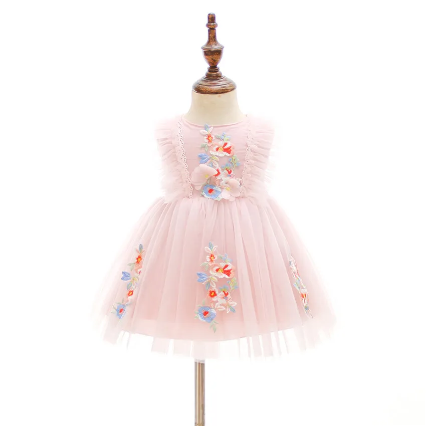 Pink Little Girls Dresses for Princess First Year Baby Birthday Dress Newborn Christmas Girl Party Frocks | Мать и ребенок