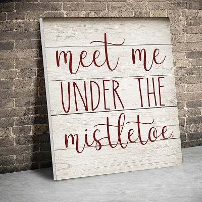 Познакомиться со мной под Mistletoe Рождество холст картины настенные художественные принты плакаты картины гостиной домашний декор с внутренней рамкой - Color: A Framed