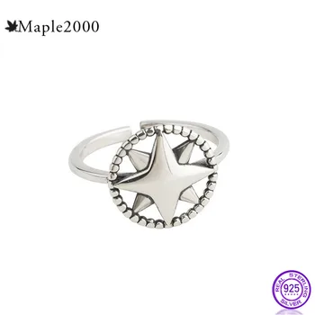 

925 sterling silver rings for women Five-pointed star opening adjustable ring temperament fashion silver jewelry silver ring