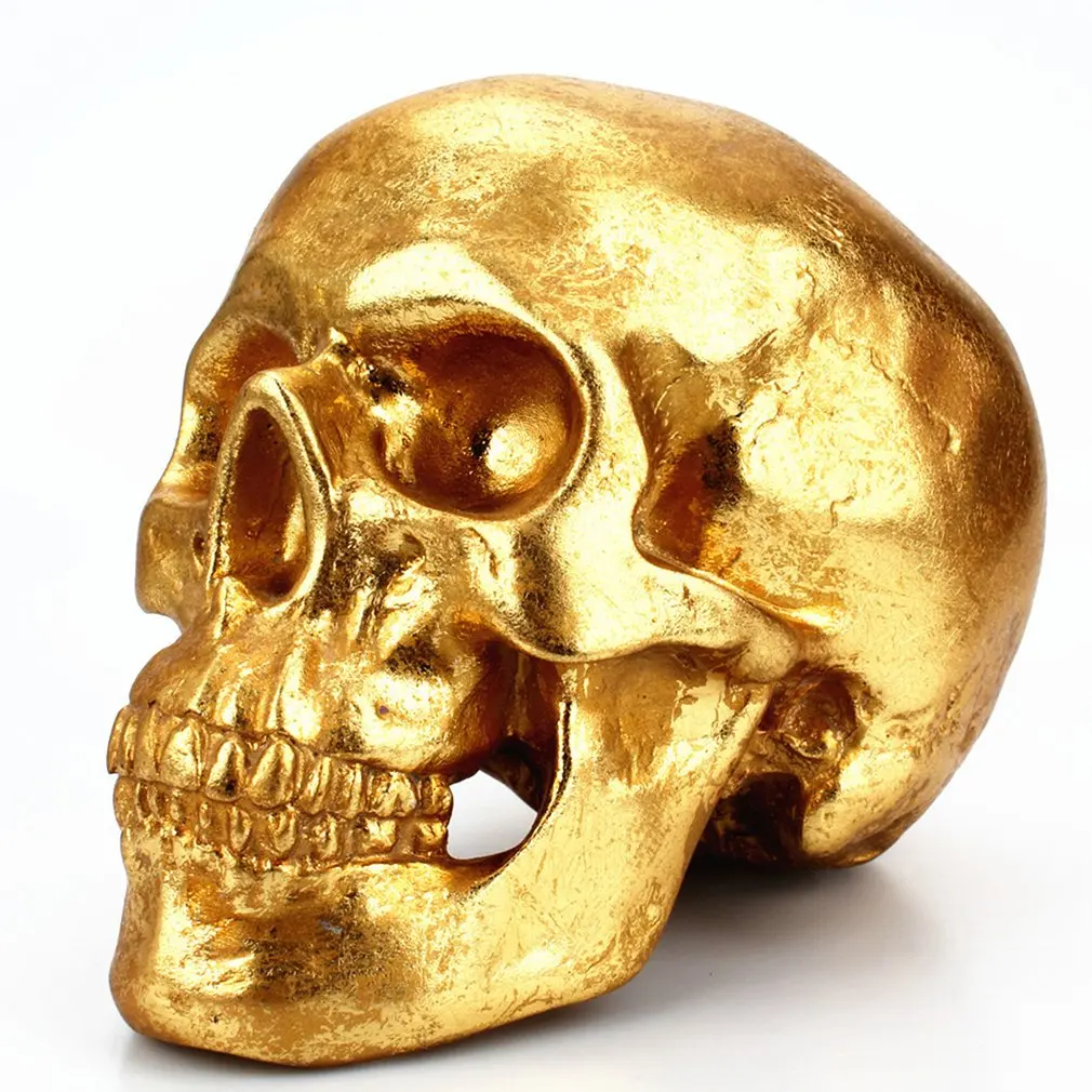 

Skeleton Skull Piggy Bank Local Gold Bone Resin Crafts Ornaments Creative Halloween Gift