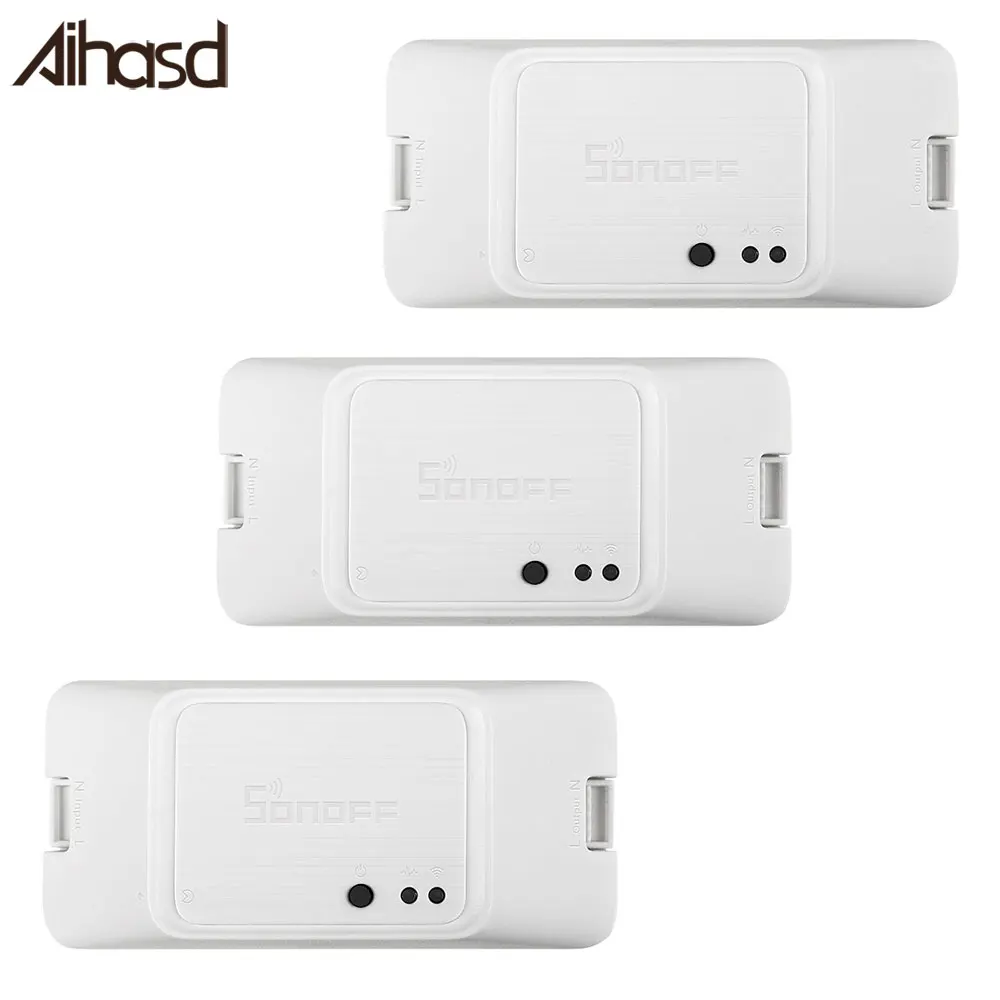 

Aihasd 3PCS SONOFF BASIC R3 Smart ON/OFF WiFi Switch, Light Timer Support APP/LAN/Voice Remote Control Works With Alexa