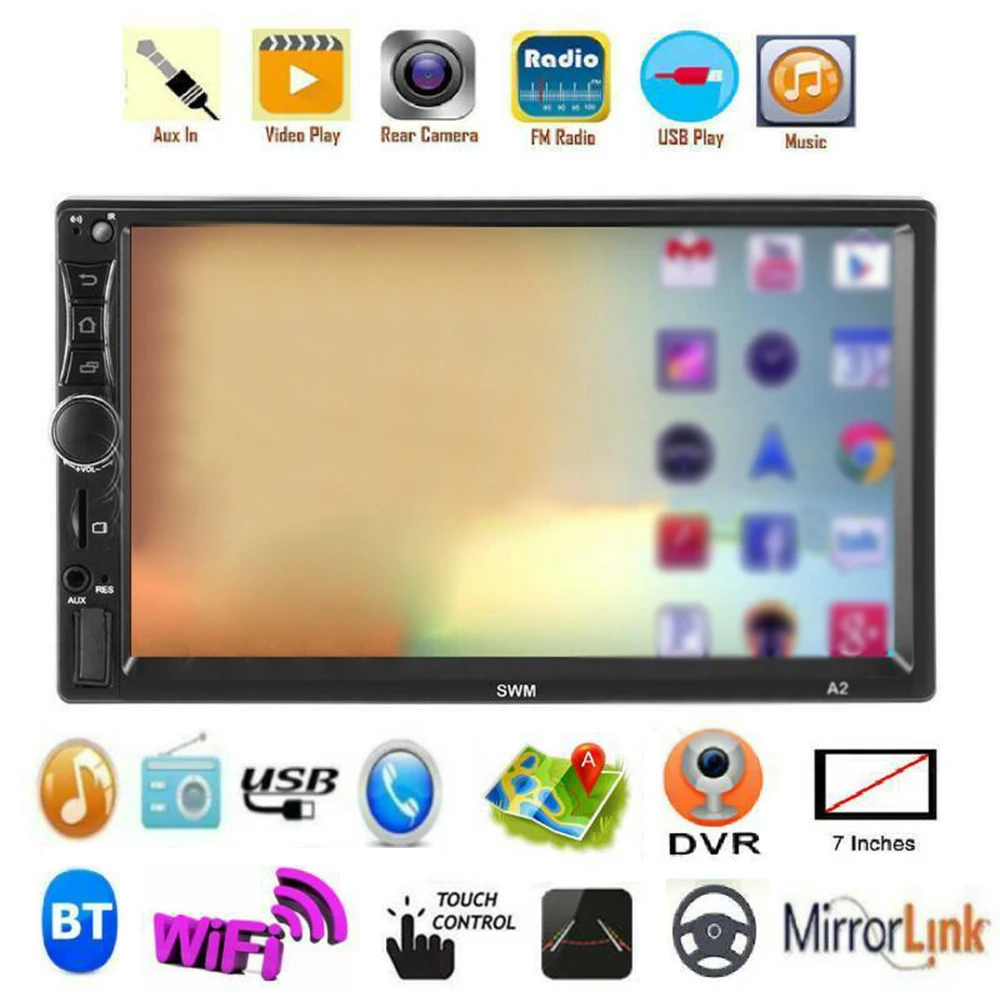 Gps Navi Wi-Fi Android 8,1 автомобильный стерео gps Navi MP5 плеер двойной 2Din Wi-Fi 7 дюймов 4 ядра BT с 4LED Cam