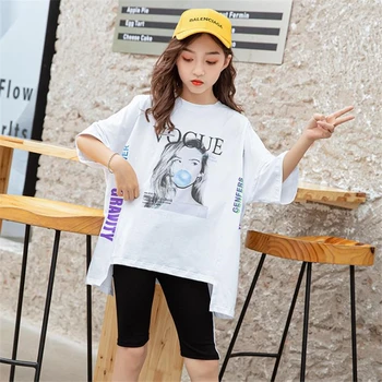 

new two-piece girl summer long and short-sleeved five-quarter pantsuit