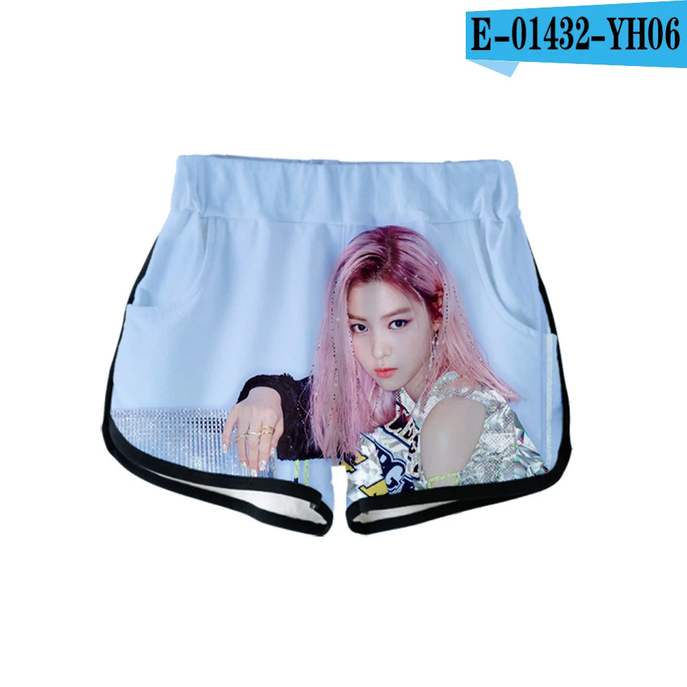 KPOP ITZY DALLA YEJI Lia RYUJIN CHAERYEONG YUNA с 3d принтом летние женские повседневные милые девушки горячая Распродажа сексуальные шорты одежда - Цвет: YH06