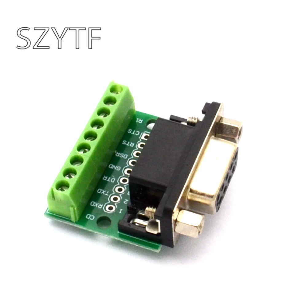 DB9 Мужской и Женский соединитель Адаптер винтовой терминал 9-контактный