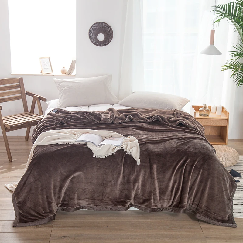 Blue fleece blankets and throws Adult Thick Warm winter Blankets Home Super Soft duvet luxury Blankets twin queen king blankets - Color: style3