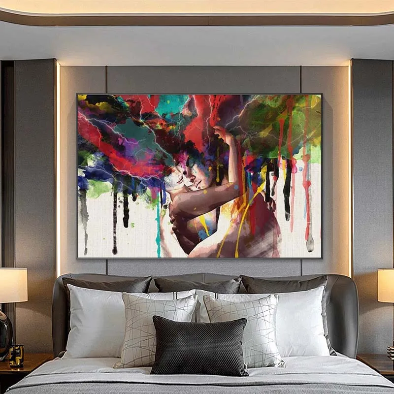 Абстрактная живопись на холсте художественная Настенная роспись пары