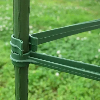 

12PCS Plastic Plant Fix Clips Tomato Cage Connector Pile Arm Lattice Connector Garden Pile Arm With Flower Stand Garden Supplies
