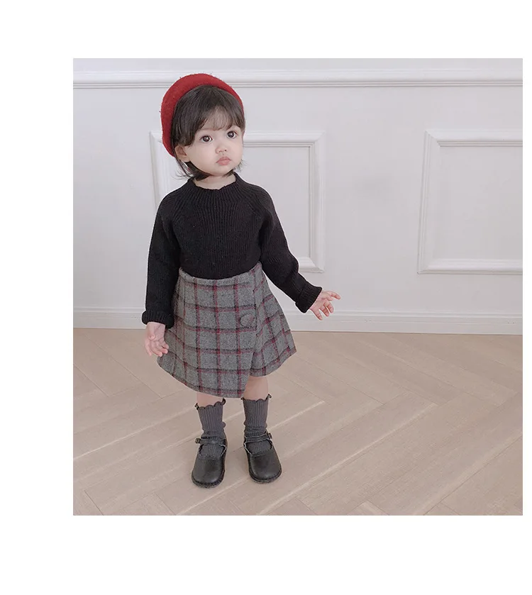 Autumn Winter cute girls knitted long sleeve sweaters Korean style simple all-match casual sweater