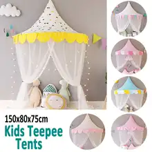 1,5 м детские палатки teepee детский игровой домик хлопковая кровать палатка навес складная кроватка палатка Детская комната Декор подарки на день Рождения фотография