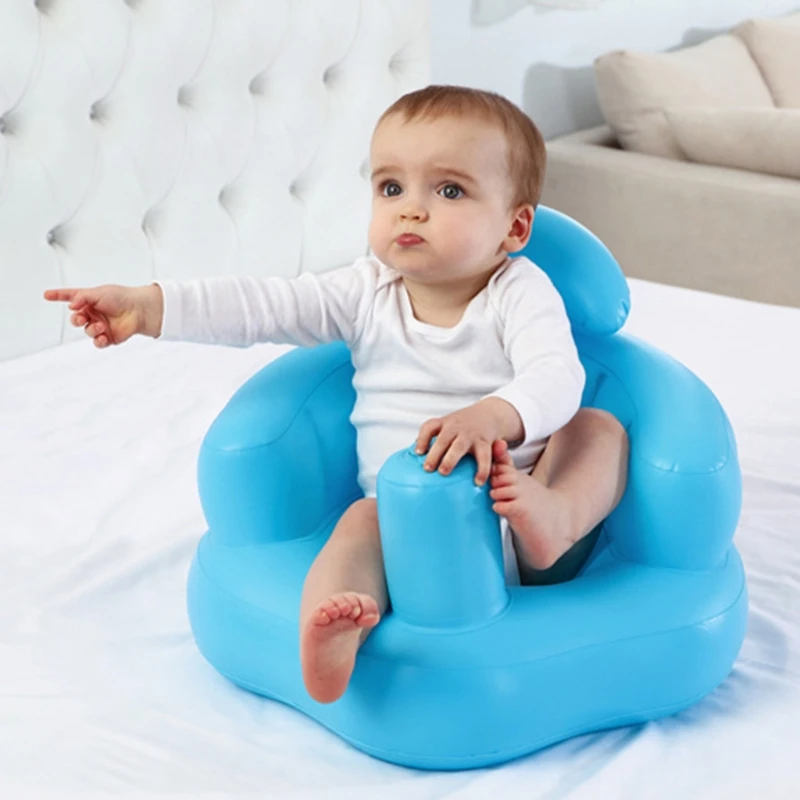 Asiento de aprendizaje portátil para bebé, silla inflable de baño, sofá de PVC, taburete de ducha para jugar a comer, tumbona de baño