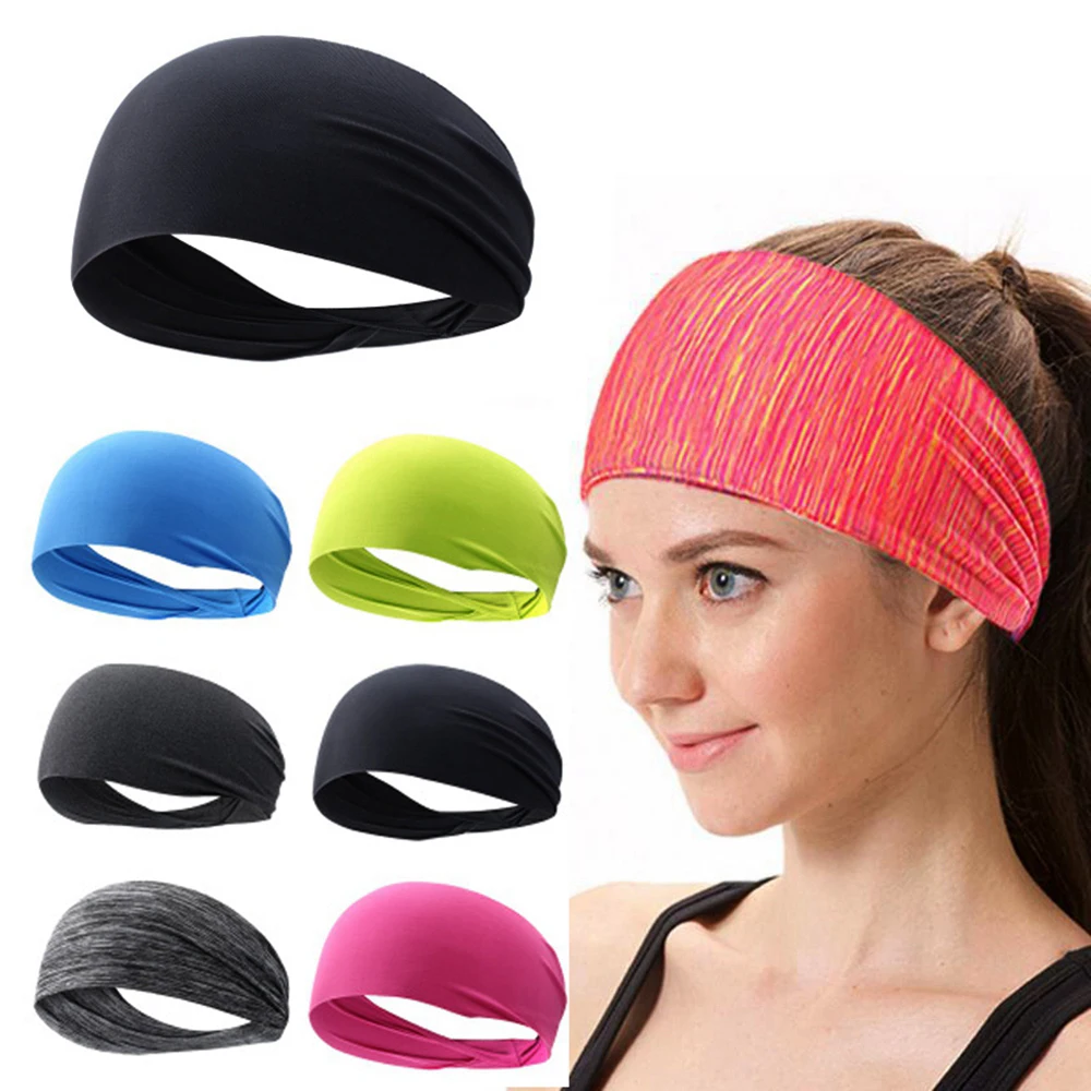 1Pc Elastic Yoga Headband Sport Sweatband Women/Men Running Hair Band Turban Outdoor Gym Sweatband Fitness Bandage Accessories