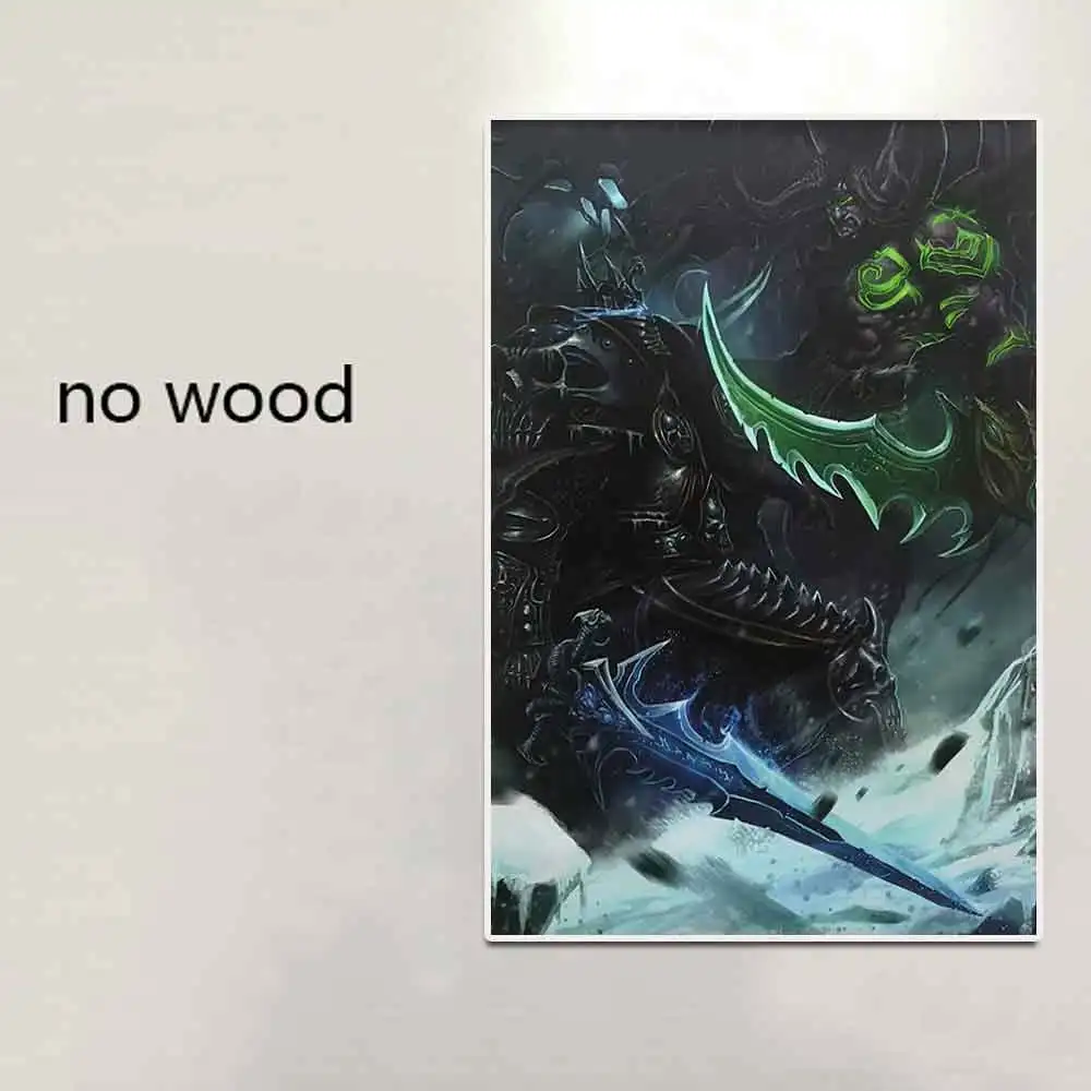 World of Warcrafts Battle for Azeroth плакат Sylvanas Anduin Jaina постер с твердой древесиной подвесной