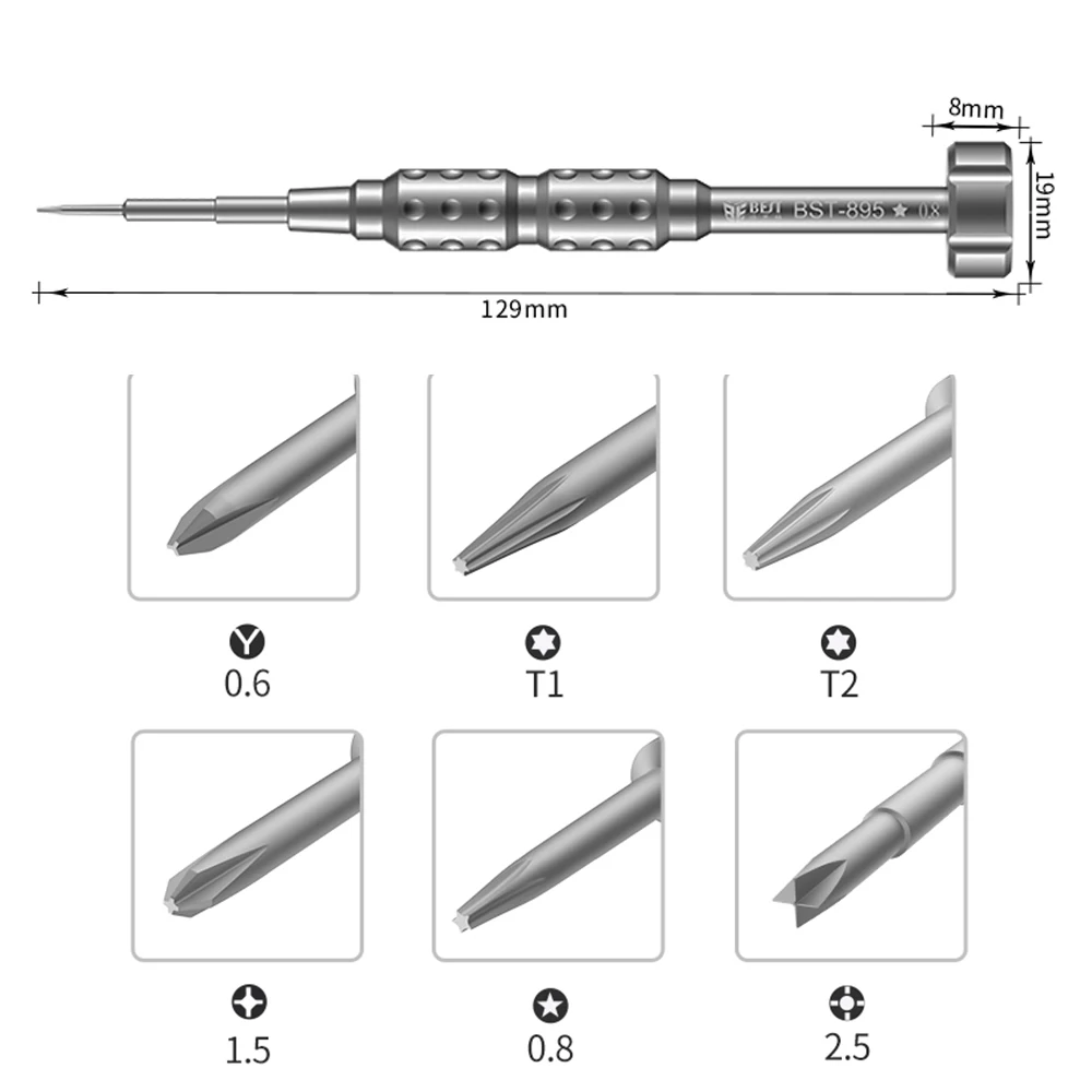 Прецизионная 3D отвертка T1 T2 Torx P2 0,8 Pentalobe Y 0,6 Tri Wing M2.5 1,5 Phillips для iPhone huawei Oneplus ремонт ноутбуков