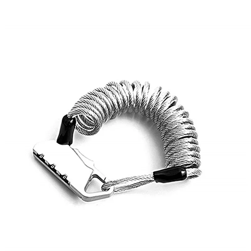Silver Мини-велосипедный замок складной велосипедный кодовый замок рюкзак велосипедный шлем кабель замок 3-значный Комбинации Анти-кражи велосипеда замок - Цвет: Silver