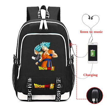 

USB Charging Backpack Dragon Ball Z Goku School Shoulder Bags Teenagers Travel Rucksack Daily Use Bags Laptop Backpack