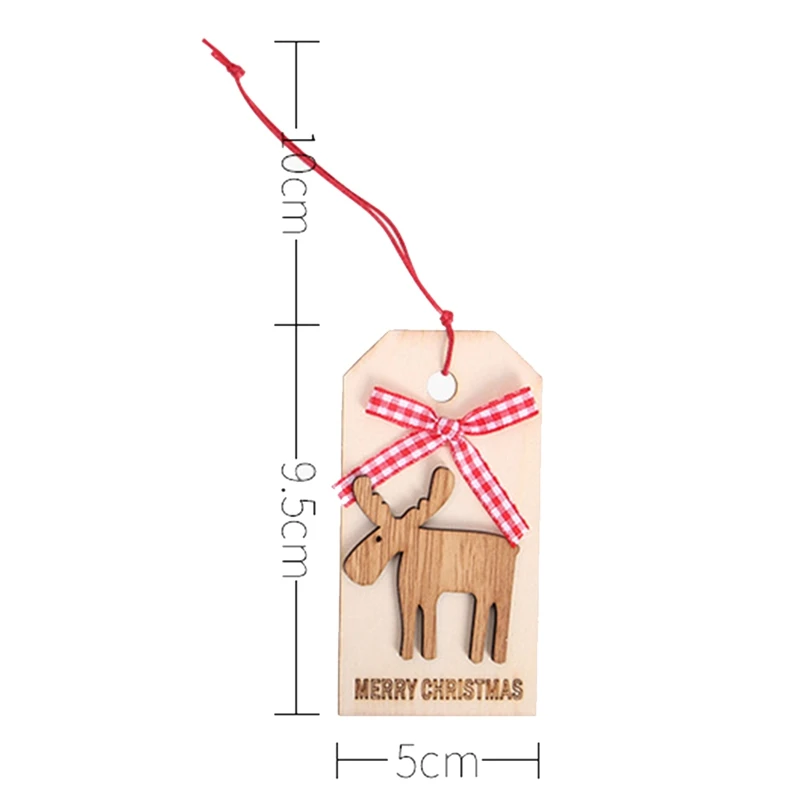 Рождественская деревянная декоративная бирка, креативные олени, пятиконечная звезда, Рождественская елка, декоративная бирка, рождественские украшения