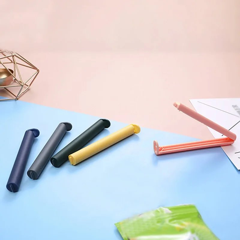 

G 5 Pcs Colorful Sealing Clips Double Card Slot Food Sealing Clips Simple Snacks Moisture-proof Fresh-keeping Sealing Device