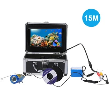 

15M Fish Finder Underwater Camera 7" Color Monitor 1200TVL CAM 12pcs White LED IP68 Waterproof with 4GB SD Card