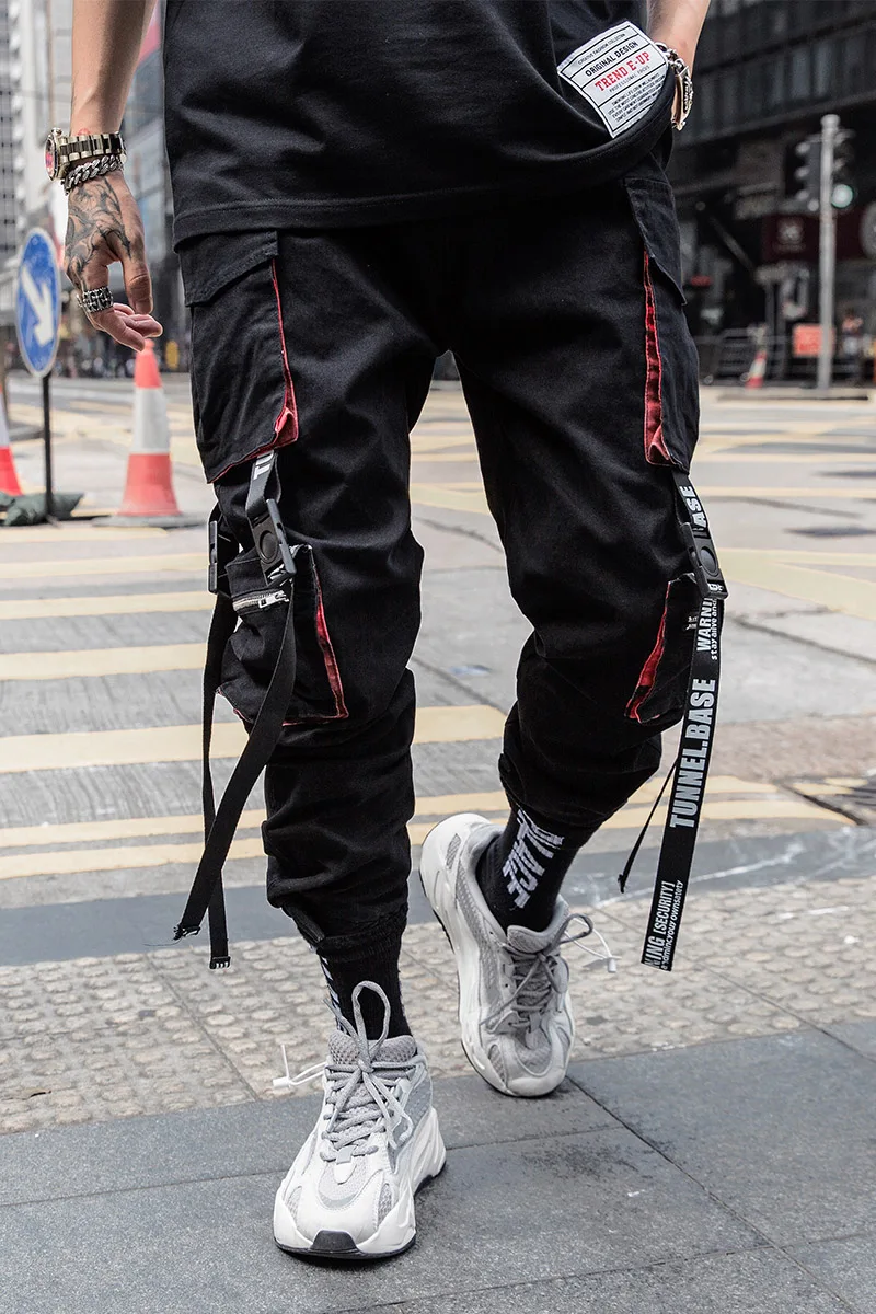 2020 pantalones hip-hop para hombre sueltos ribbons nine-point overol marca Hip-Hop hombre tendencia coreana Harlan toe pants _ - AliExpress Mobile