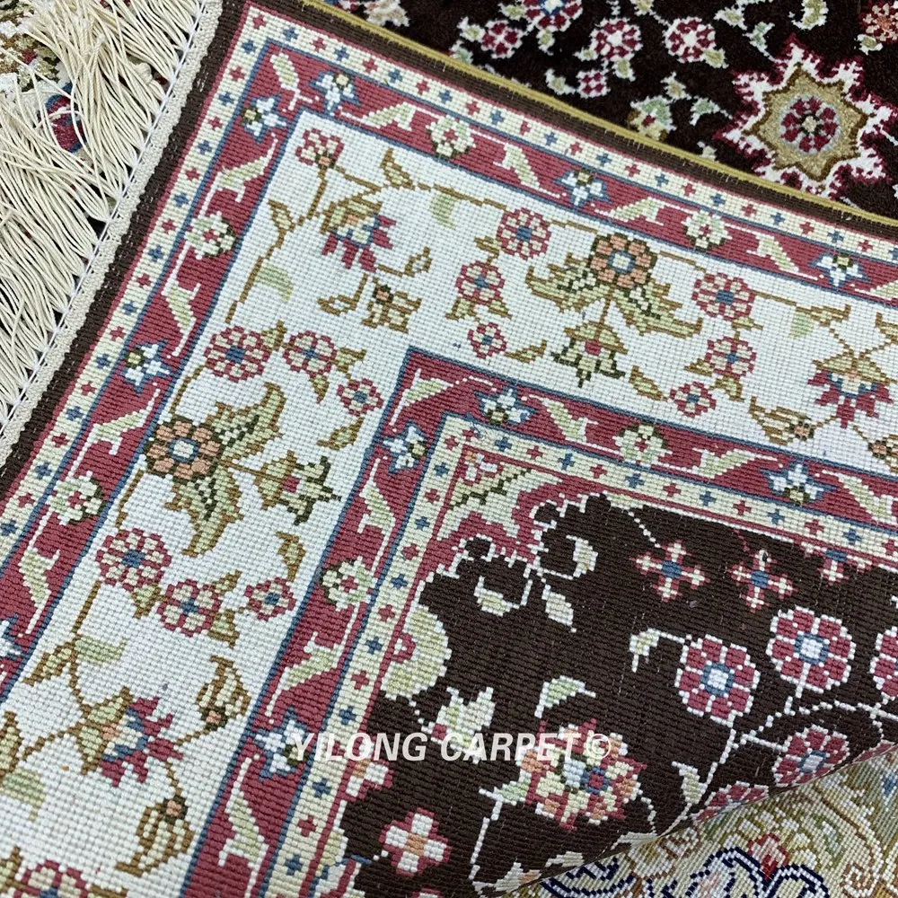 Yilong 2'x3' Hereke шелковый ковер красный ручной работы изысканный ручной завязанный шелковый ковер(HF075B