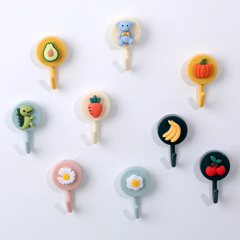 

20pcs Creative Shaped Storage Hook Free Nail Single Wall Hooks Small Decorative Home Decor Wall Hook Key Hair Pin Holder