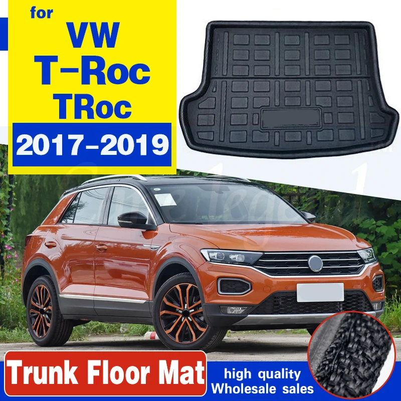 For Volkswagen VW T-Roc T ROC TRoc 2017 2018 2019 Boot Liner Cargo Tray Trunk Liner Mat Floor Carpet Luggage Tray Accessories for toyota gr supra a90 2019 2022 trunk mats leather durable cargo liner boot carpets rear interior decoration accessories cover